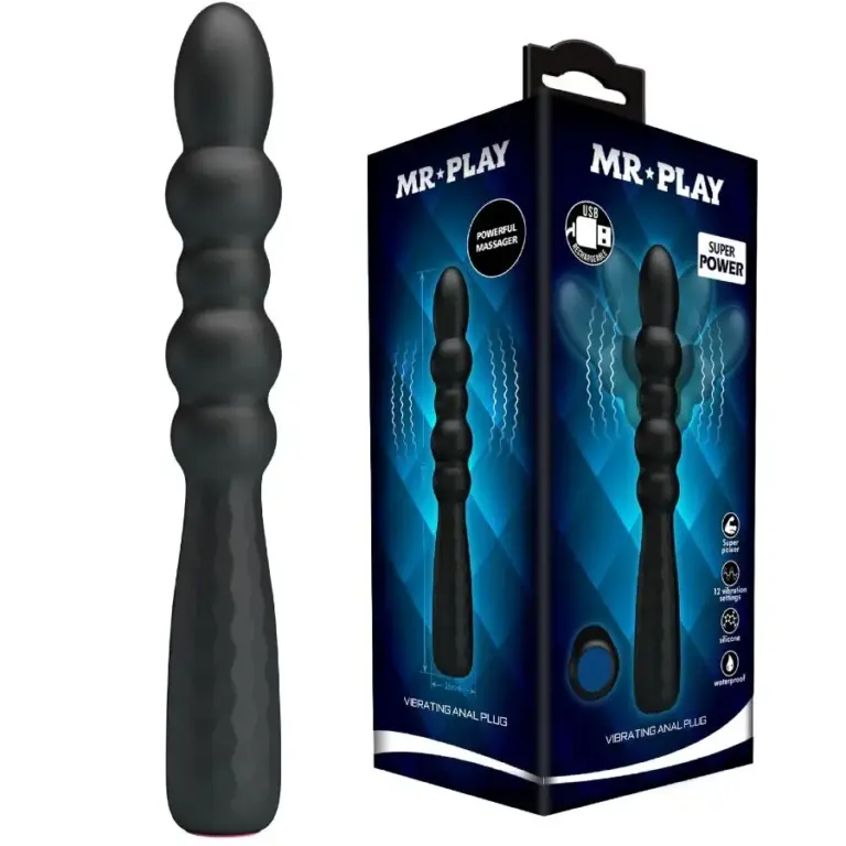 MR PLAY - Plug Anal Vibrador Flexible y Texturizado