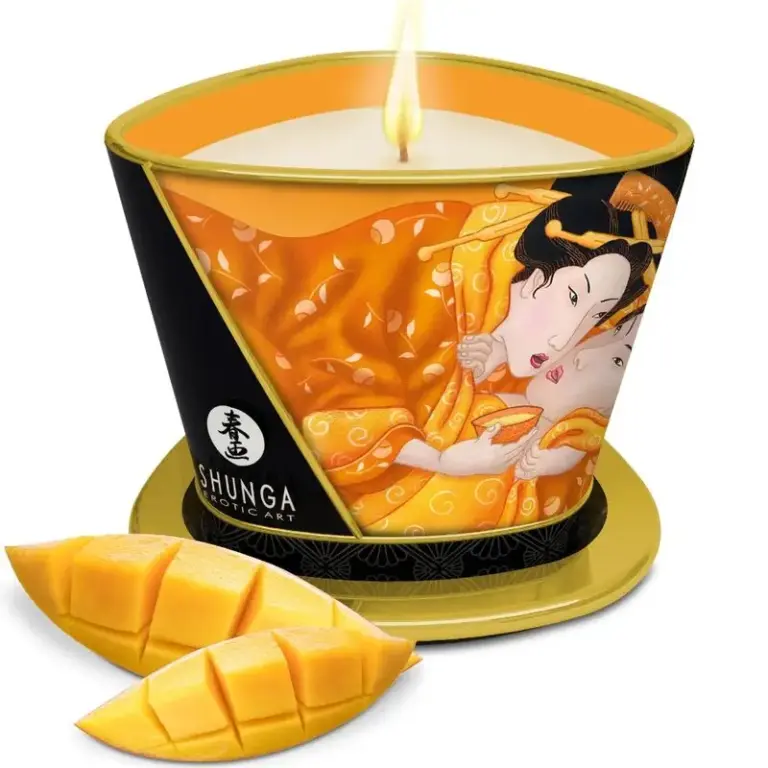 Shunga Massage Candle Mango 170 ml para masajes sensuales