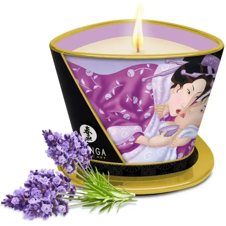 SHUNGA - Vela de Masaje Lavanda 170 ml para momentos sensuales