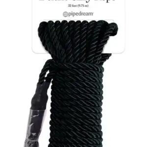 FETISH FANTASY SERIES - Cuerda de Seda Negra Deluxe 9.75 m para Bondage