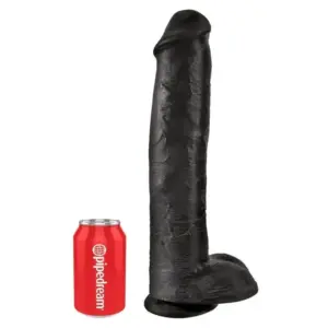 KING COCK - Dildo realista con testículos 38 cm negro