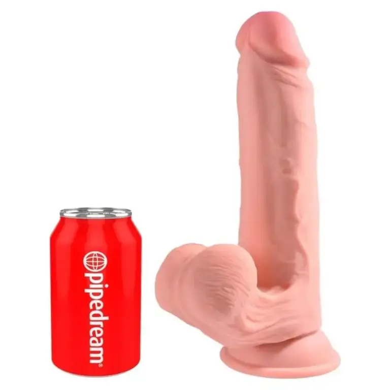 KING COCK PLUS - Dildo realista triple densidad con testículos móviles 23 cm