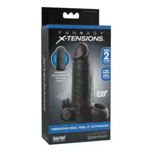 Fantasy X-Tensions Vibrating Real Feel 5 cm Extensor de Pene Negro