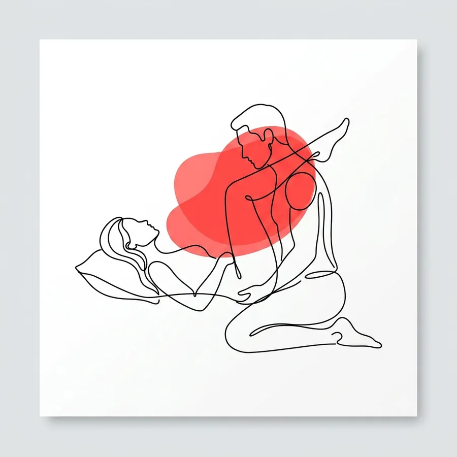 Ilustración de la postura el ancla del Kamasutra