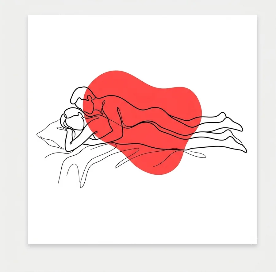Ilustración de la postura el valle del Kamasutra