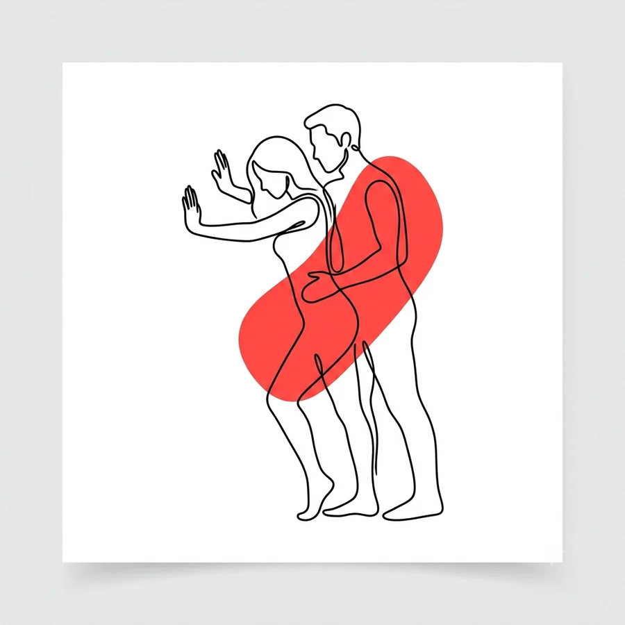Ilustración de la postura el guardián del Kamasutra