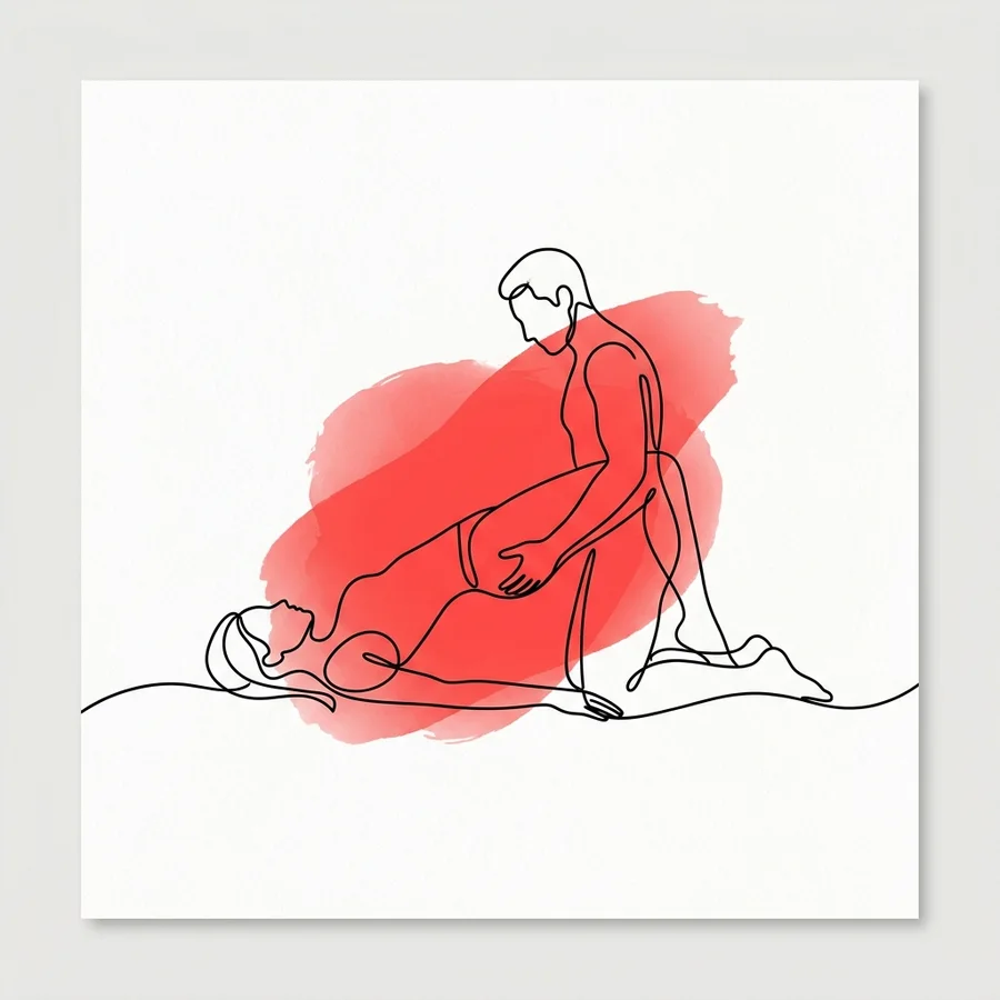 Ilustración de la postura el puente del Kamasutra