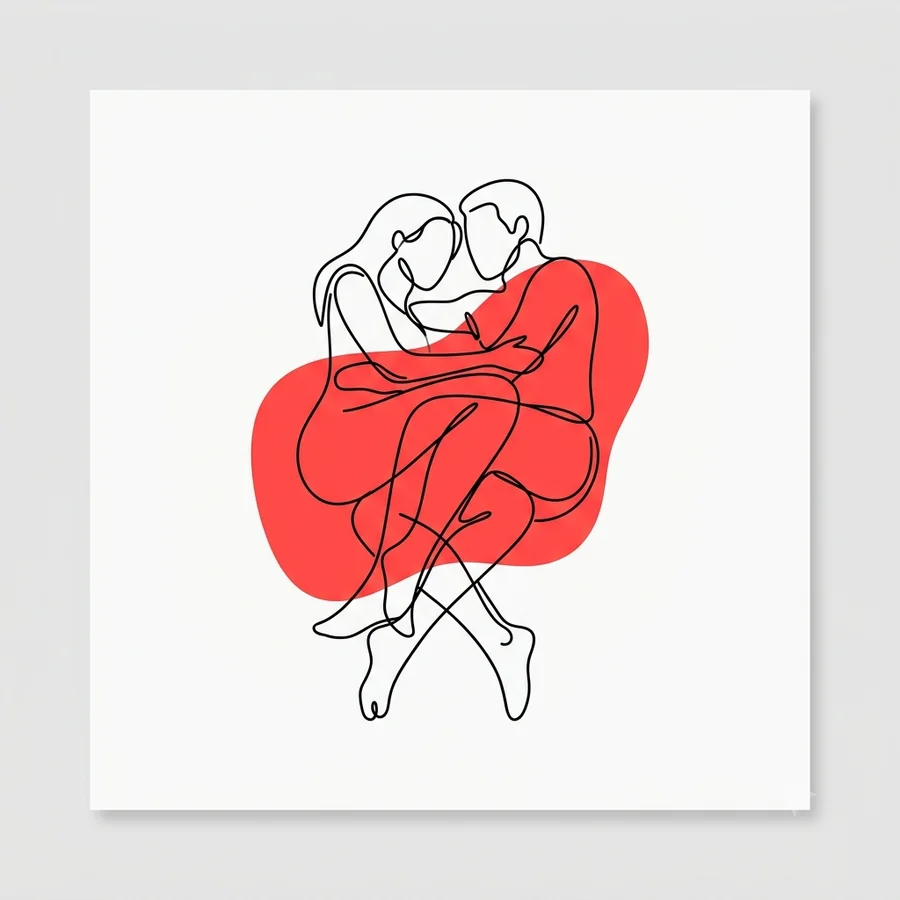 Ilustración de la postura la tijera del Kamasutra