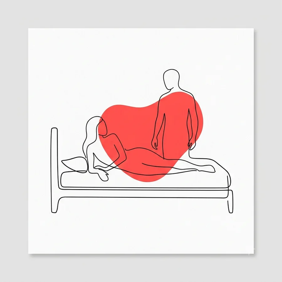 Ilustración de la postura el sacacorchos del Kamasutra