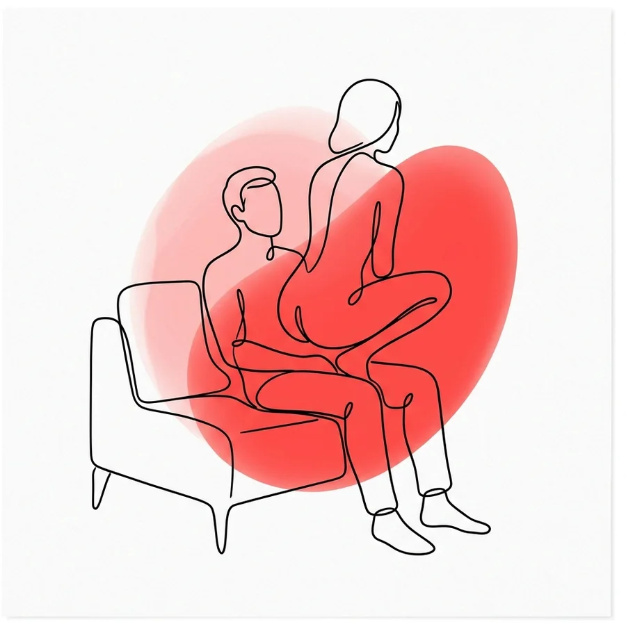 Ilustración de la postura el trono del Kamasutra