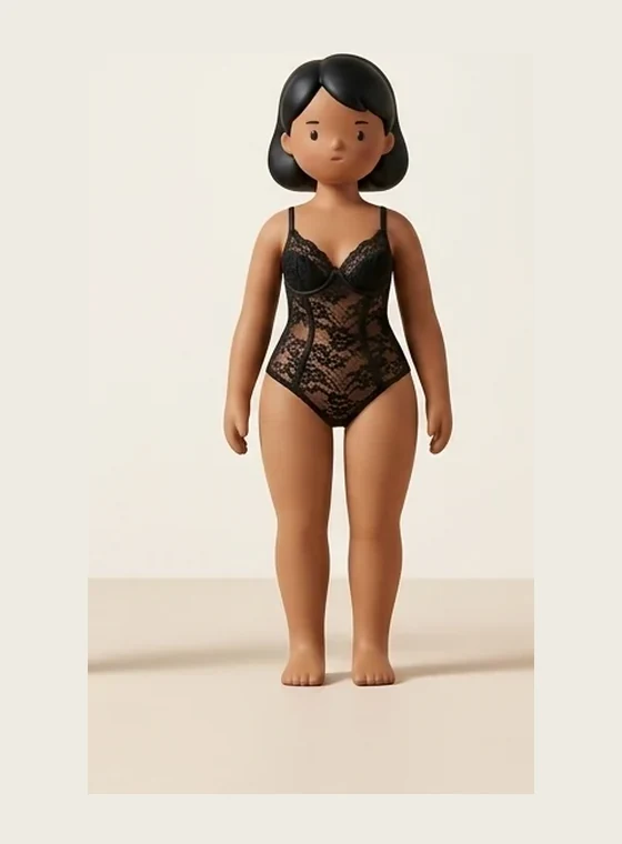 Body de encaje negro de una pieza