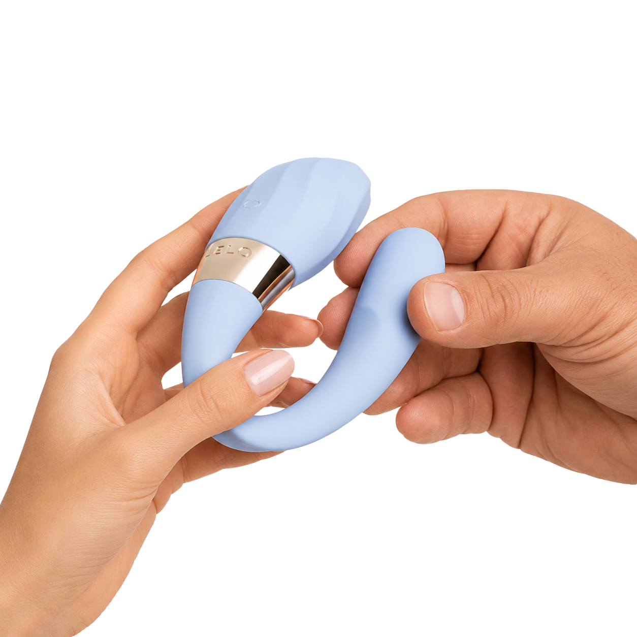 Vibrador para parejas LELO sostenido por dos manos