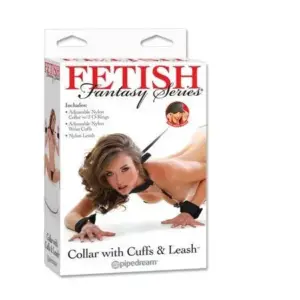 FETISH FANTASY SERIES - Collar con esposas y correa ajustables