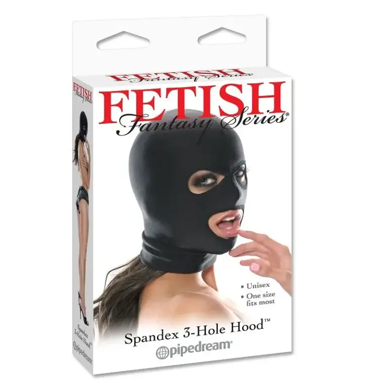 FETISH FANTASY SERIES - Spandex 3-Hole Hood para juegos BDSM