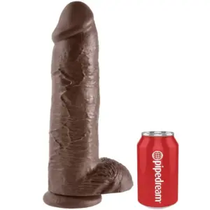 KING COCK - Dildo realista marrón con testículos 30.48 cm