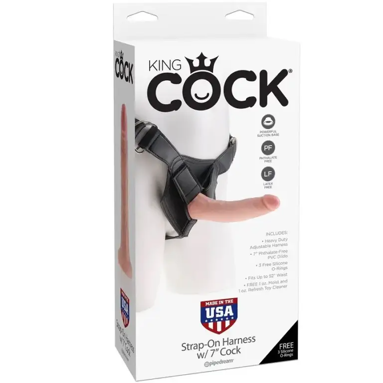 King Cock - Arnés con pene realista natural 17.8 cm