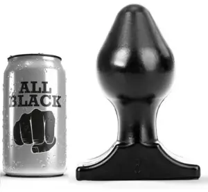 ALL BLACK - Anal Plug 16x8 cm de silicona flexible y segura