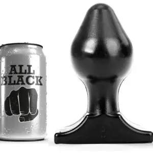 ALL BLACK - Anal Plug 16x8 cm de silicona flexible y segura