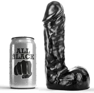 ALL BLACK - DONG 19 CM: dildo flexible y suave para placer intenso