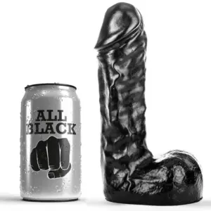 ALL BLACK - DONG 19 CM: dildo flexible y suave para placer intenso