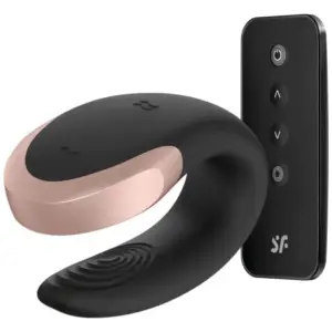 SATISFYER Double Love Luxury Partner Vibrator Black para parejas