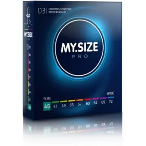MY SIZE - PRO CONDOMS 45 MM 3 UNITS, preservativos a medida para máxima sensibilidad