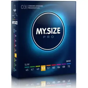 MY SIZE PRO CONDOMS 53 MM - Pack 3 unidades personalizados