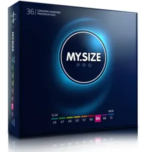 MY SIZE PRO CONDOMS 64 MM - Pack 36 unidades de preservativos ajustados