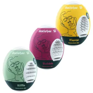 SATISFYER - Set 3 Masturbator Eggs Riffle, Bubble & Fierce