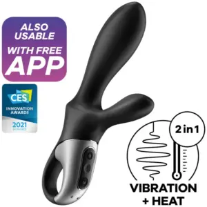 Satisfyer Heat Climax+ Anal Vibrator App Black: placer con calor y vibración