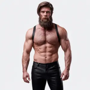 Fetish Submissive Attitude: Arnés masculino de eco-cuero ajustable