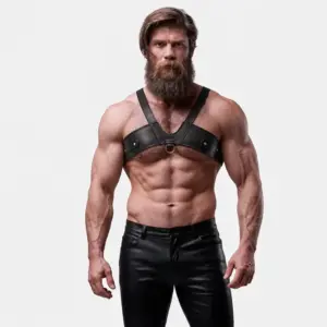 Fetish Submissive Attitude - Arnés de pecho masculino en eco-cuero
