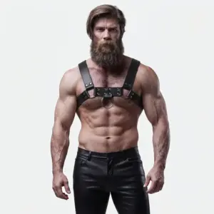 Fetish Submissive Attitude: arnés de pecho masculino en eco-cuero