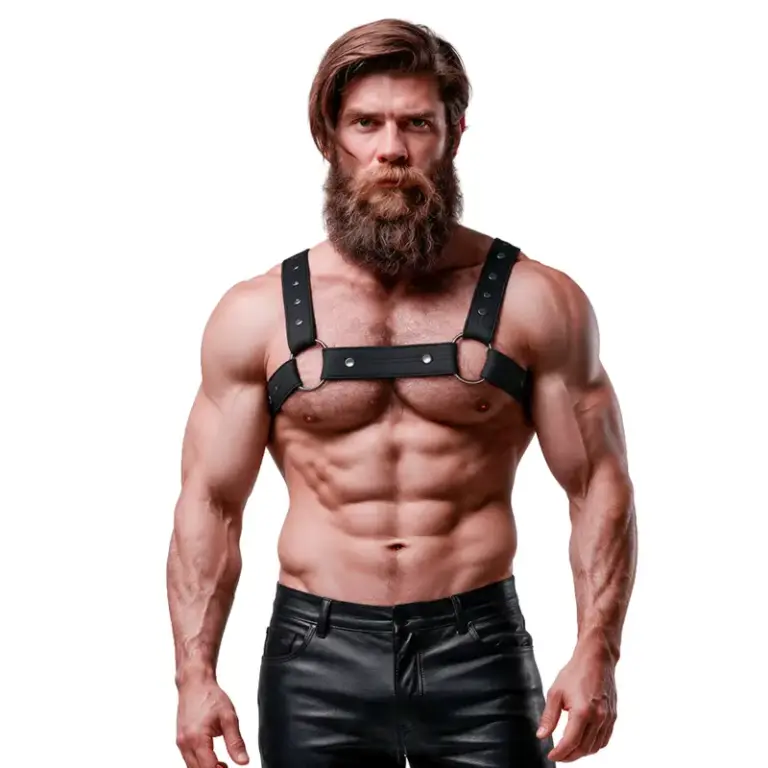 FETISH SUBMISSIVE ATTITUDE - Arnés de neopreno ajustable para pecho masculino