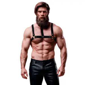 FETISH SUBMISSIVE ATTITUDE: Arnés de Pecho Ajustable en Eco-cuero para Hombre