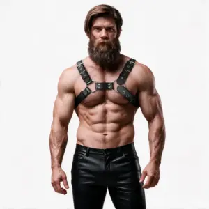 FETISH SUBMISSIVE ATTITUDE - Arnés masculino ajustable de eco-cuero