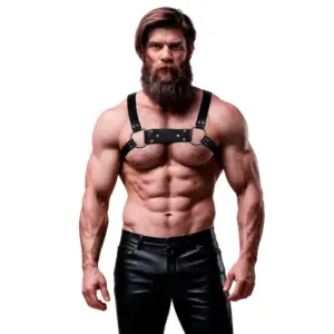 FETISH SUBMISSIVE ATTITUDE - Arnés de pecho masculino en eco-cuero M/L