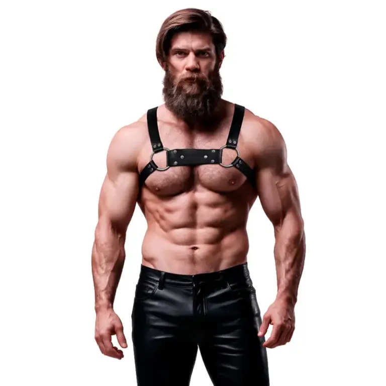 FETISH SUBMISSIVE ATTITUDE - Arnés de pecho masculino en eco-cuero M/L