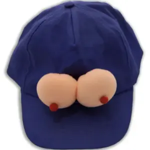 DIABLO PICANTE - Gorra azul con pechos para fiestas atrevidas