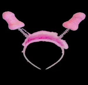 DIABLO PICANTE - 6 unidades diademas con antenas y silbatos rosa glitter