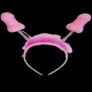 DIABLO PICANTE - 6 unidades diademas con antenas y silbatos rosa glitter
