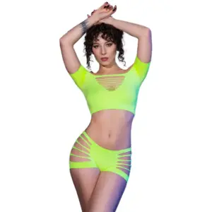 Chilirose Conjunto de Top y Short CR 4433 | Verde S/M