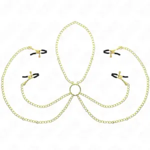 KINK - Pinzas Ajustables para Pezones y Clítoris en Dorado