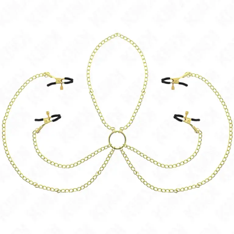 KINK - Pinzas Ajustables para Pezones y Clítoris en Dorado