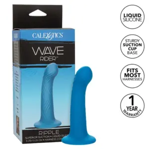 Wave Rider Ripple Anal Plug Blue de CalExotics: Placer Anal Intenso y Confortable