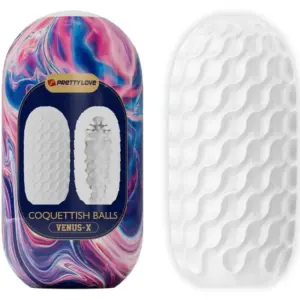 PRETTY LOVE Coquettish Balls Silicone Male Masturbator Blanco