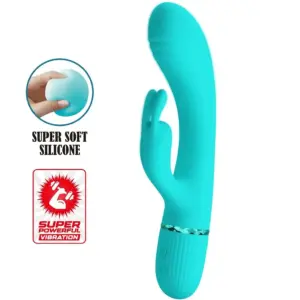 PRETTY LOVE Scocco Vibrator Rabbit Turquoise - Vibrador Rabbit flexible y potente
