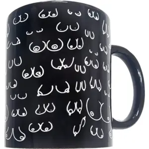 DIABLO PICANTE - Taza Boobs Negra 370 ml con diseño divertido