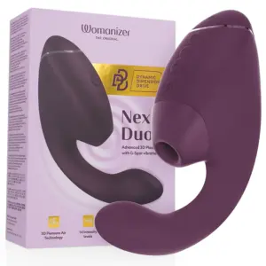 WOMANIZER Duo Next estimulador dual clítoris y punto G morado oscuro