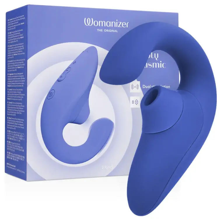 Womanizer Blend Rabbit Vibrator Estimulador Dual Azul Vibrante
